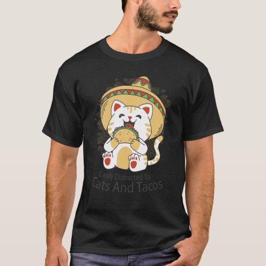 Happy Taco Cat Tuesday with Sombrero T-shirt (Voorkant)