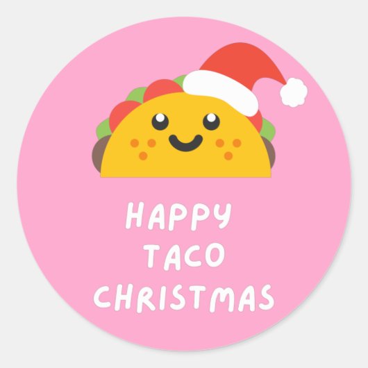 HAPPY TACO CHRISTMAS RONDE STICKER (Voorkant)