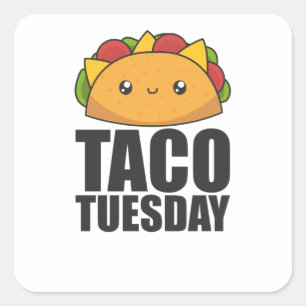 Happy Taco dinsdag - Mexicaans voedsel Vierkante Sticker