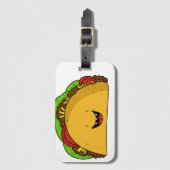 Happy Taco glimlachende cartoon schattig Bagagelabel (Voorkant (verticaal))