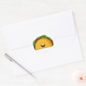 Happy Taco glimlachende cartoon schattig Ronde Sticker (Envelop)