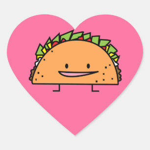 Happy Taco mais shell vlees salsa Mexican food Hart Sticker