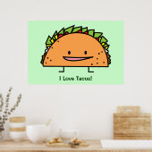 Happy Taco mais shell vlees salsa Mexican food Poster (Keuken)