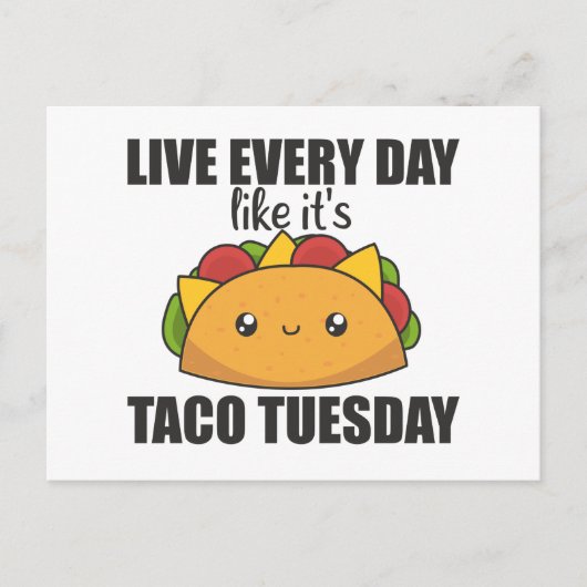 Happy Taco Tuesday - Mexican Food Postcard Briefkaart (Voorkant)