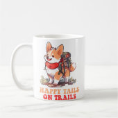 Happy Tails On Trails Funny Dog Trailing Camping L Koffiemok (Links)