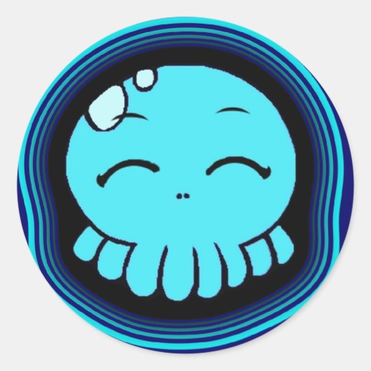 Happy Tako-Chan Ronde Sticker (Voorkant)