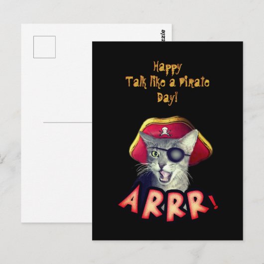 Happy Talk als een Pirate Day Briefkaart (Voorkant / Achterkant)