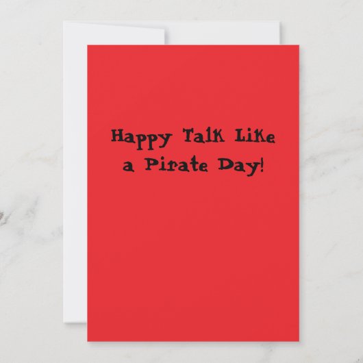 Happy Talk als een piratendag Kaart (Achterkant)