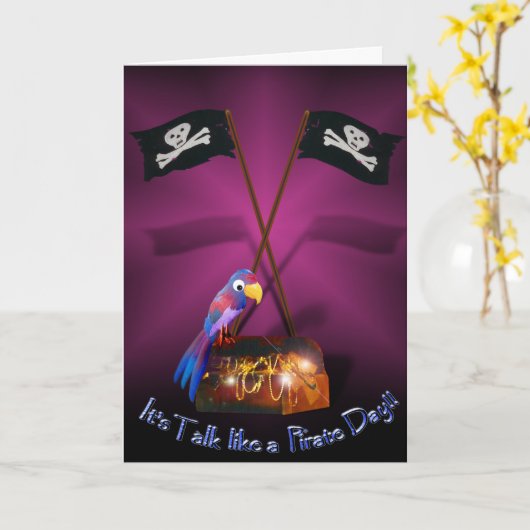 Happy "Talk as a Pirate" Day Kaart (Gele Bloem)