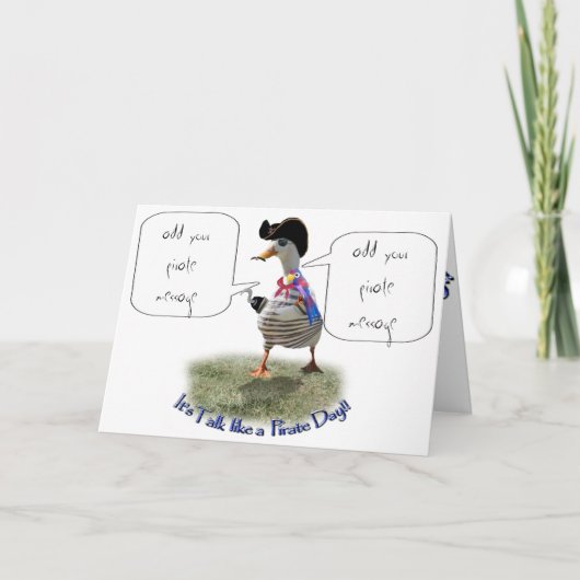 Happy "Talk as a Pirate" Day (spraakbel) Kaart (Voorkant)