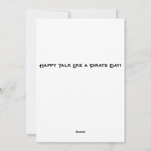 Happy Talk Like a Pirate Day! Kaart (Achterkant)