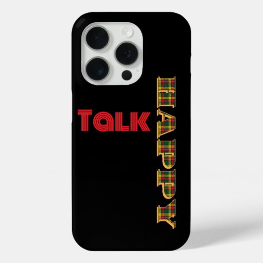 Happy Talk Plaid Black Case-Mate iPhone Case (Achterkant)