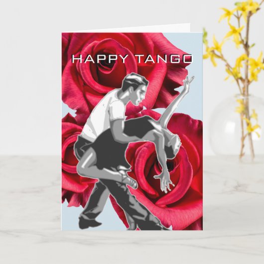 HAPPY TANGO-Wenskaart Kaart (Gele Bloem)