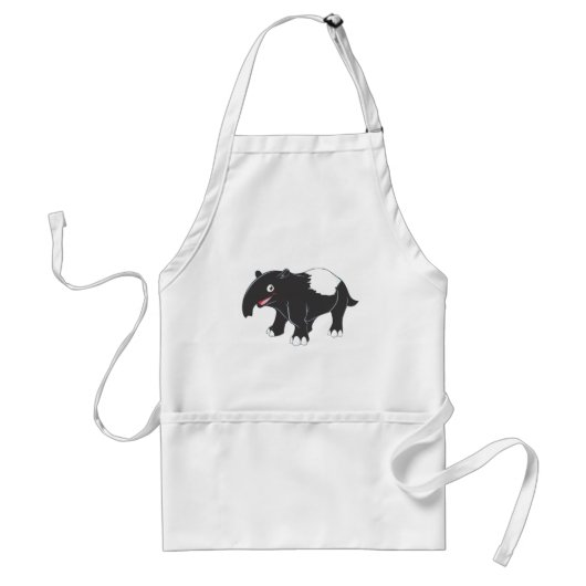 Happy Tapir Cartoon Standaard Schort (Voorkant)