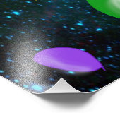 Happy Tardigrade die door Ruimte en ballonnen drij Foto Afdruk (Hoek)