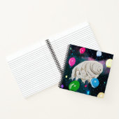 Happy Tardigrade die door Ruimte en ballonnen drij Notitieboek (Binnen)