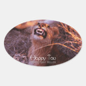 Happy Tau Ovale Sticker (Voorkant)