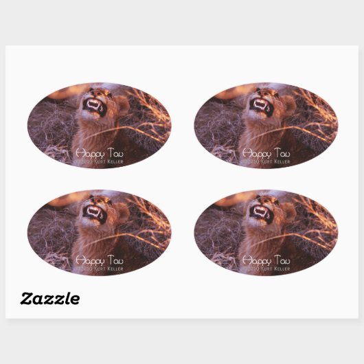 Happy Tau Ovale Sticker (Vel)