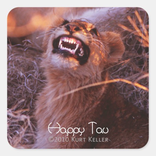 Happy Tau Vierkante Sticker (Voorkant)