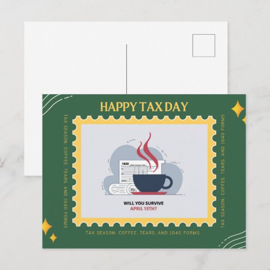 Happy Tax Day Briefkaart (Voorkant / Achterkant)