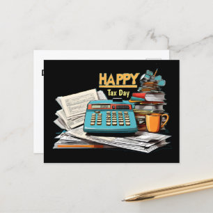 Happy tax day calculator met formulieren briefkaart
