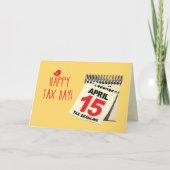 Happy Tax Day kalender, 15 april, Humor Kaart (Voorkant)