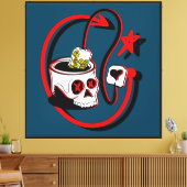 Happy Tea schedel Canvas Afdruk (Insitu (Woonkamer))