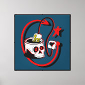 Happy Tea schedel Canvas Afdruk (Voorkant)