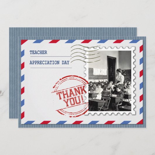 Happy Teacher Appreciation Day Custom Flat Kaart (Voorkant / Achterkant)