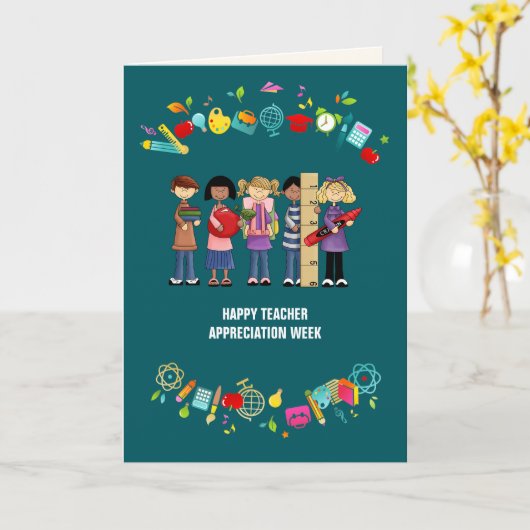 Happy Teacher Appreciation Week Custom Kaart (Gele Bloem)