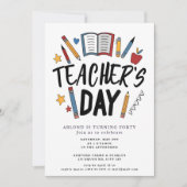 Happy Teacher Day Verjaardag Uitnodiging (Voorkant)
