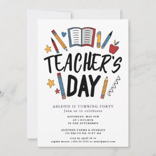 Happy Teacher Day Verjaardag Uitnodiging