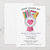 Happy Teacher Day Verjaardag Uitnodiging (Voorkant / Achterkant)