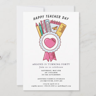 Happy Teacher Day Verjaardag Uitnodiging