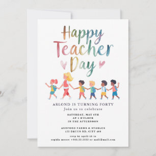 Happy Teacher Day Verjaardag Uitnodiging