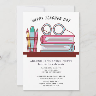 Happy Teacher Day Verjaardag Uitnodiging