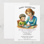 Happy Teacher Day Verjaardag Uitnodiging (Voorkant / Achterkant)