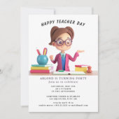 Happy Teacher Day Verjaardag Uitnodiging (Voorkant)