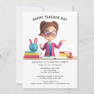 Happy Teacher Day Verjaardag Uitnodiging