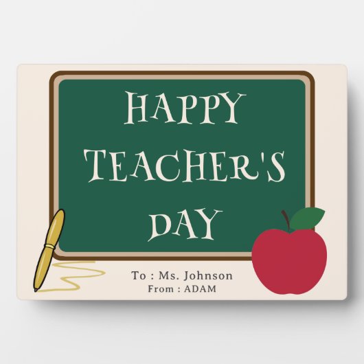 Happy Teacher’s Day – Modern Custom Name Plaque Fotoplaat (voorkant)