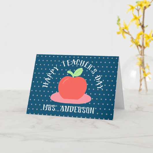 Happy Teacher's Apple Kaart (Gele Bloem)