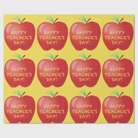Happy Teachers Day Apple Cadeaupapier (Vlak)