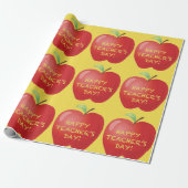 Happy Teachers Day Apple Cadeaupapier (Uitgerold)