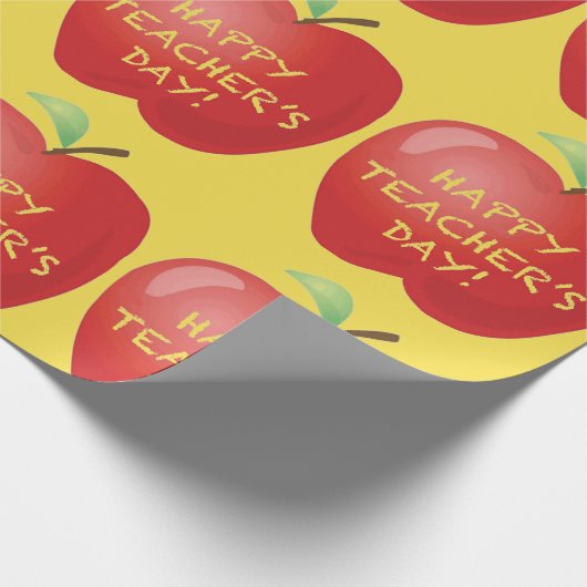Happy Teachers Day Apple Cadeaupapier (Hoek)