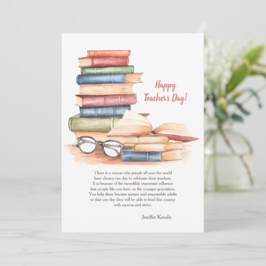 Happy Teacher's Day Card Kaart (Staand voorkant)