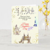 Happy Teachers Day (Festive)- Gefludeerd Wenskaart Kaart (Gele Bloem)