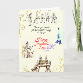 Happy Teachers Day (Festive)- Gefludeerd Wenskaart Kaart