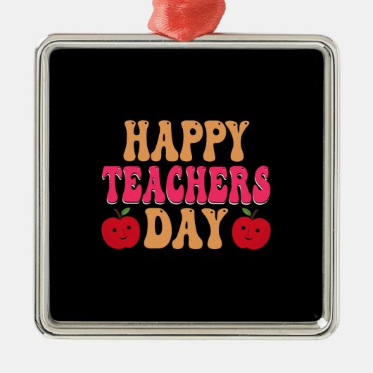 Happy Teachers Day Metalen Ornament (Voorkant)