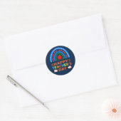 Happy Teachers Day Rainbow & Apple Ronde Sticker (Envelop)