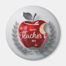 Happy Teachers Day Red Apple Magneet